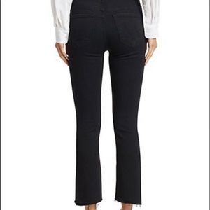 Mother Insider Mid-Rise Crop Step Fray Hem Jeans, Size 27